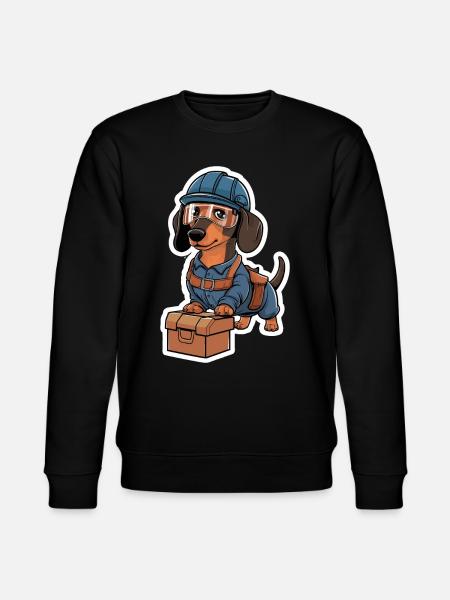 Gravhund i kostume håndværker gravhund med - Stanley/Stella økologisk unisex-sweatshirt CHANGER  - sort