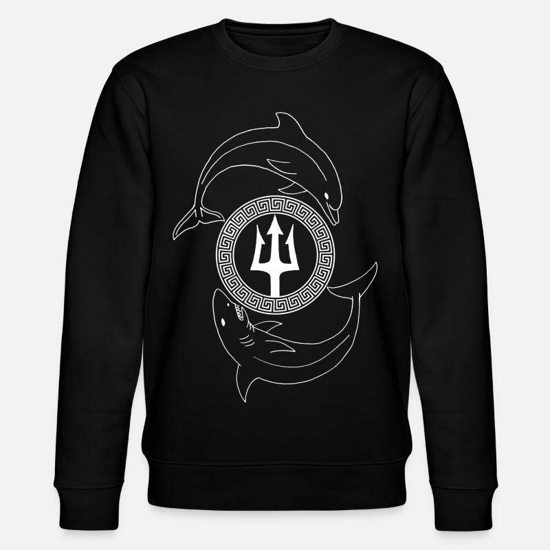 Dauphin et requin (blanc) - Sweat bio CHANGER Stanley/Stella Unisexe - noir