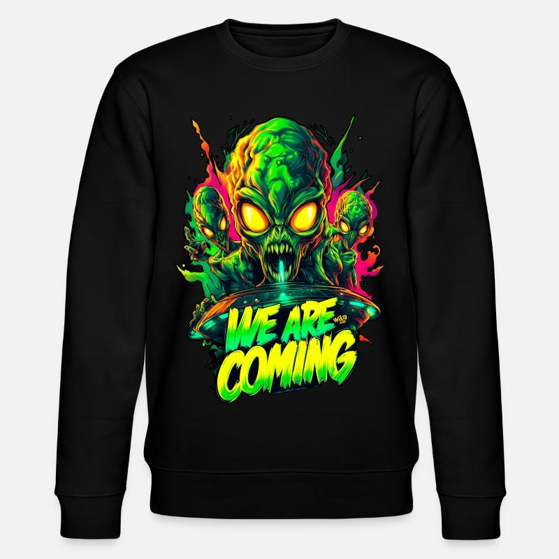 We are comming Aliens - Stanley/Stella Unisex Bio-Sweatshirt CHANGER  - Schwarz