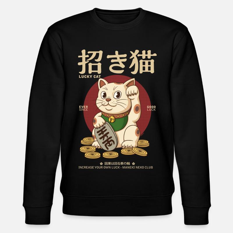 Maneki Neko - Stanley/Stella CHANGER Unisex Organic Sweatshirt - black