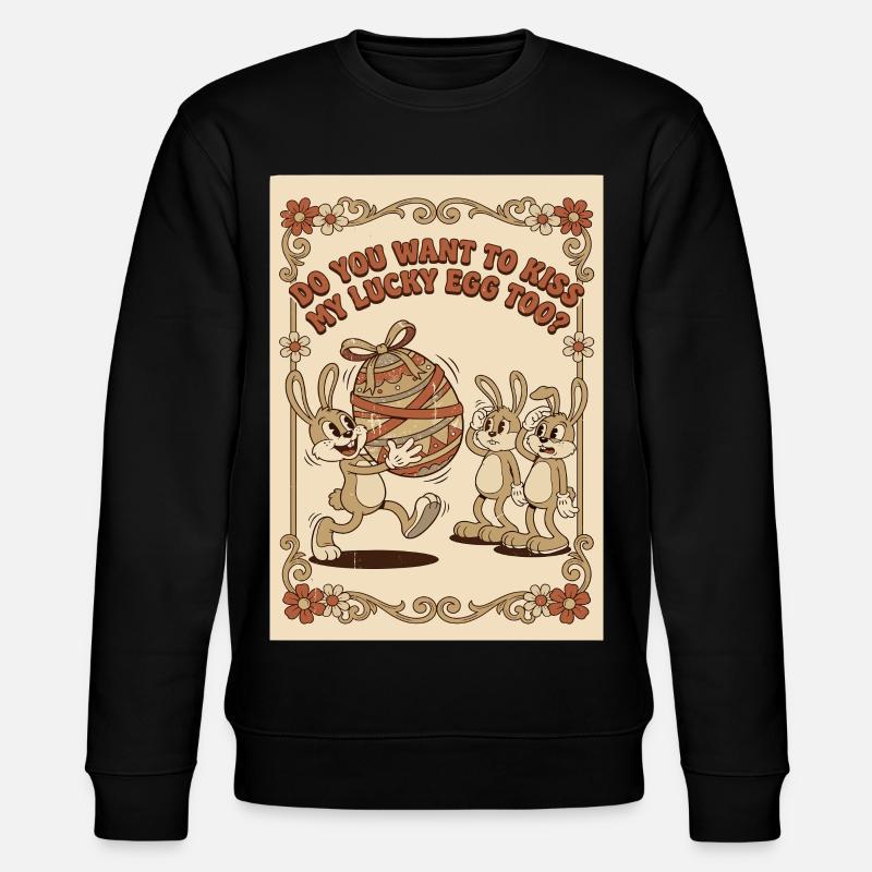 Lucky_Egg_Retro_Hasen - Stanley/Stella CHANGER Unisex Organic Sweatshirt - black
