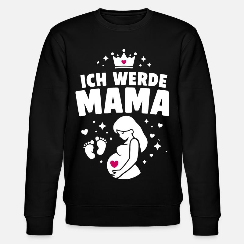 Ich werde Mama - Mutterschaft - Stanley/Stella Unisex Bio-Sweatshirt CHANGER  - Schwarz