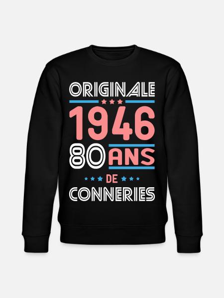 Original – 1946 – 80 Jahre - Stanley/Stella Unisex Bio-Sweatshirt CHANGER - Schwarz