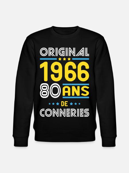 Original – 1966 – 60 Jahre - Stanley/Stella Unisex Bio-Sweatshirt CHANGER  - Schwarz