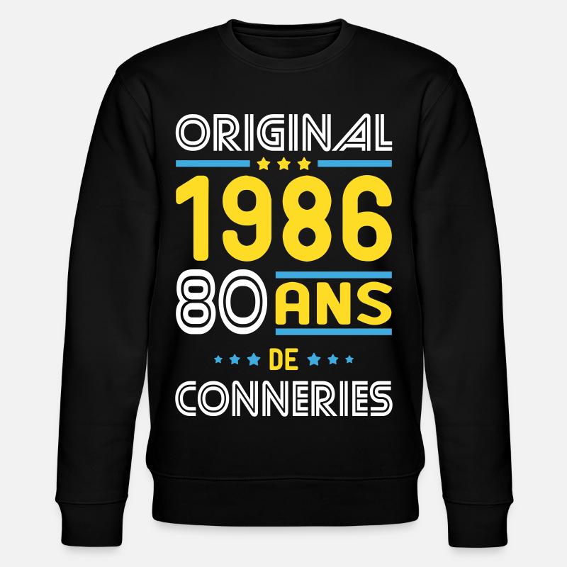 Original – 1986 – 40 Jahre - Stanley/Stella Unisex Bio-Sweatshirt CHANGER  - Schwarz