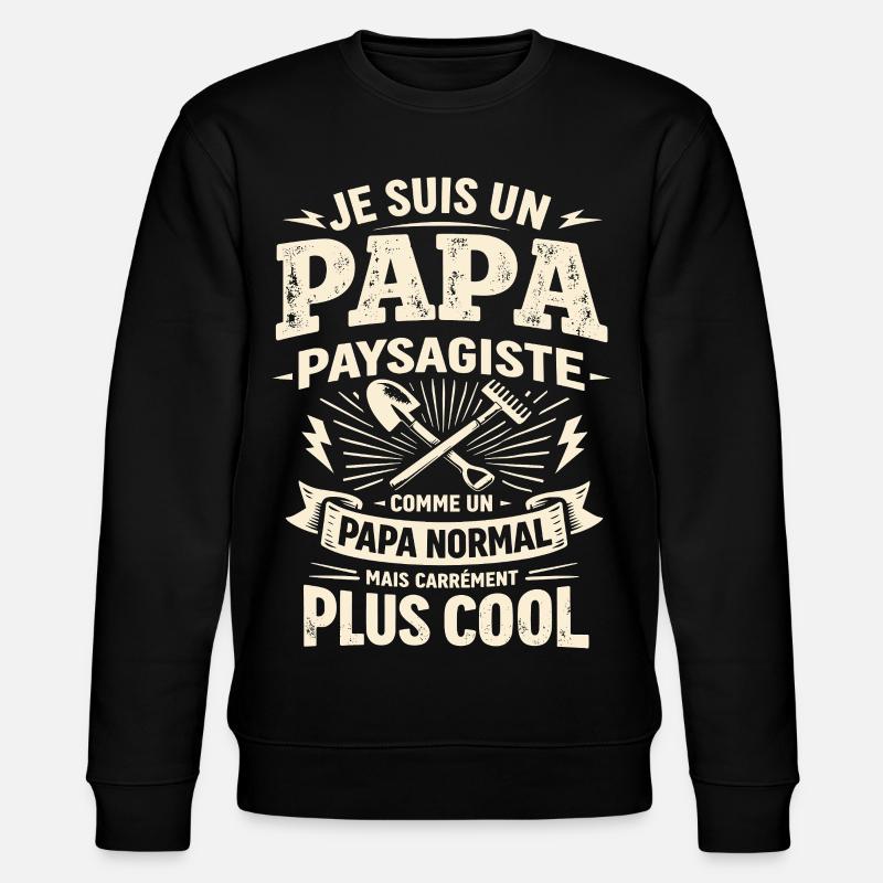 Dad Landscaper Downright Cooler Gift - Stanley/Stella CHANGER Unisex Organic Sweatshirt - black