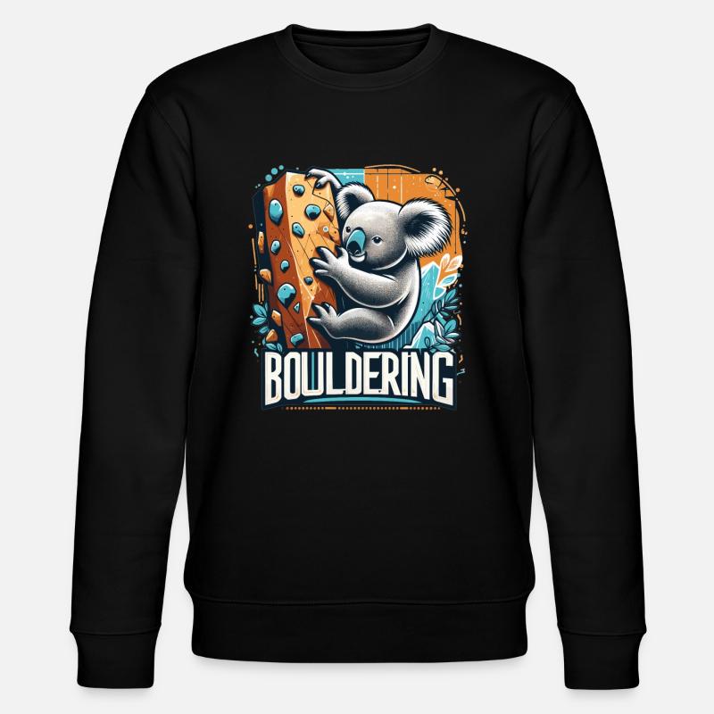 Bouldern Koala Geschenk - Stanley/Stella Unisex Bio-Sweatshirt CHANGER  - Schwarz