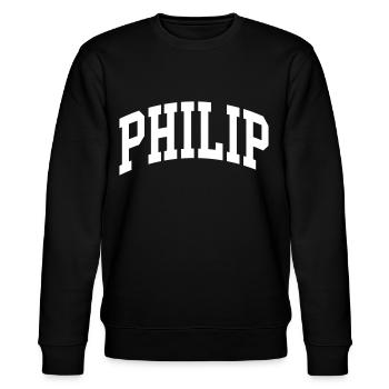 Philip - Stanley/Stella Unisex Bio-Sweatshirt CHANGER  - Schwarz - Vorne - Nik (191cm) & Marisol (170cm)