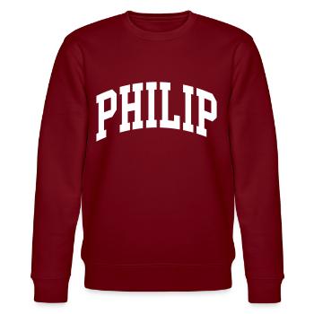 Philip - Stanley/Stella Unisex Bio-Sweatshirt CHANGER  - Burgunderrot - Vorne - Nik (191cm) & Marisol (170cm)