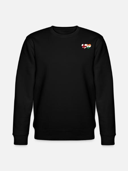 Angleterre Inde Drapeau Coeur - Sweat bio CHANGER Stanley/Stella Unisexe - noir