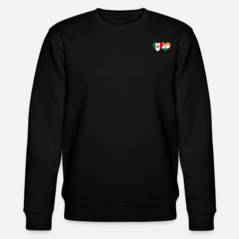 Mexique Inde Drapeau Coeur - Sweat bio CHANGER Stanley/Stella Unisexe - noir