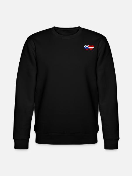 Slovenia Latvia Flag Heart - Stanley/Stella CHANGER Unisex Organic Sweatshirt - black