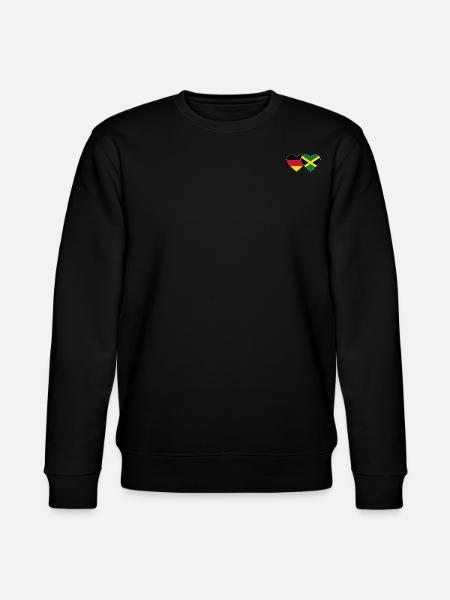 Germany Jamaica Flag Heart - Stanley/Stella CHANGER Unisex Organic Sweatshirt - black