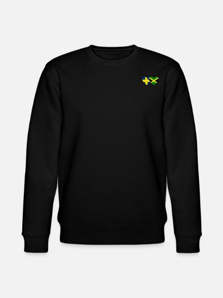 Sweden Jamaica Flag Heart - Stanley/Stella CHANGER Unisex Organic Sweatshirt - black