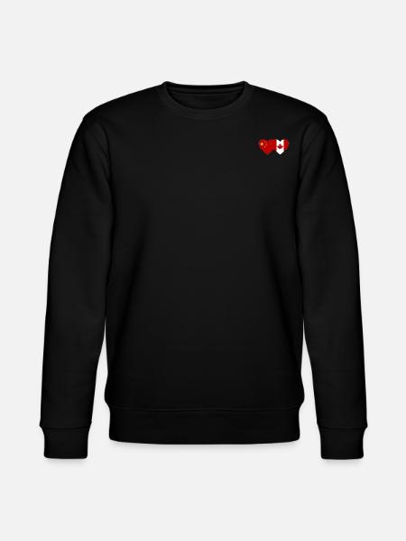 China Canada Flag Heart - Stanley/Stella CHANGER Unisex Organic Sweatshirt - black