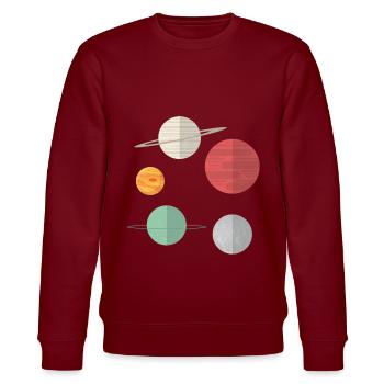 Galaxis - Stanley/Stella Unisex Bio-Sweatshirt CHANGER  - Burgunderrot - Vorne - Nik (191cm) & Marisol (170cm)