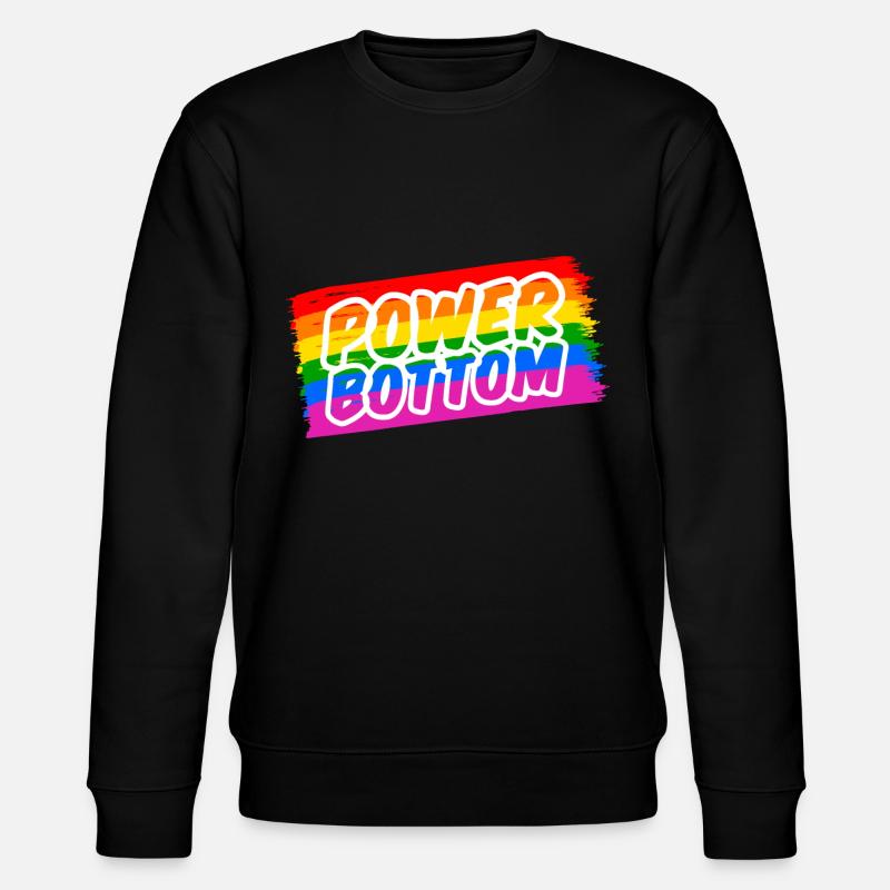 Gay Power Bottom Regenbogenfahne - Stanley/Stella Unisex Bio-Sweatshirt CHANGER  - Schwarz