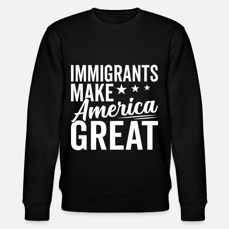 Indvandrere USA Indvandring Lovers Stolt - Stanley/Stella økologisk unisex-sweatshirt CHANGER  - sort