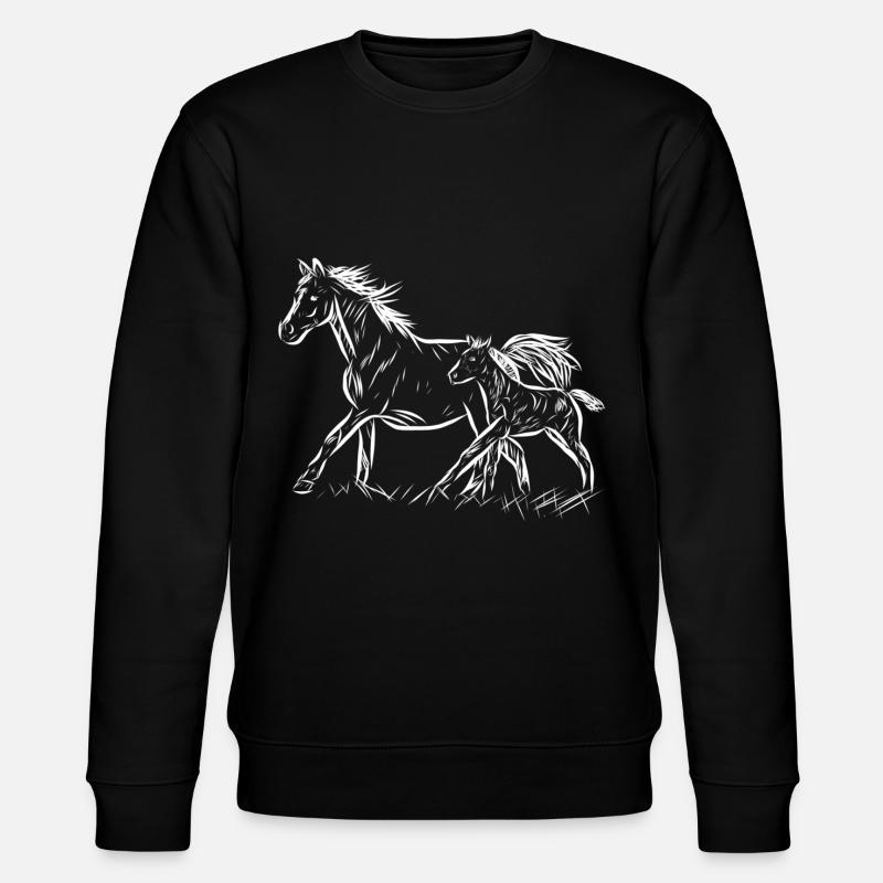 Jument et poulain - Sweat bio CHANGER Stanley/Stella Unisexe - noir