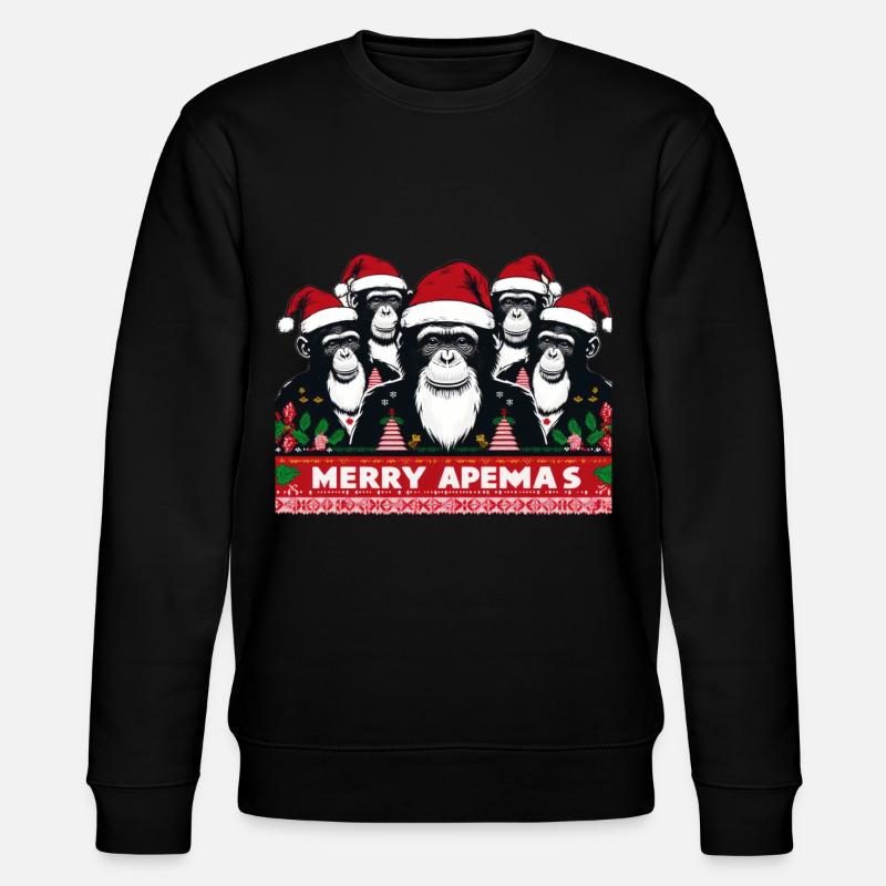 Merry Apemas - Stanley/Stella Unisex Bio-Sweatshirt CHANGER  - Schwarz