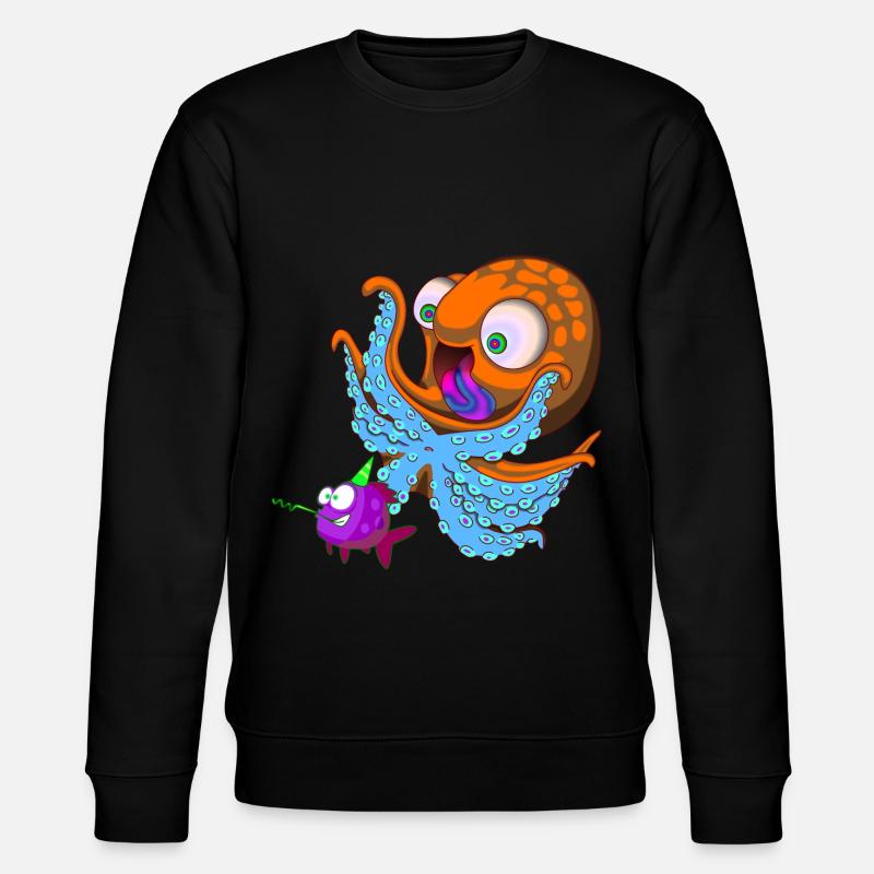 Oktopus Birthday Fisch - Stanley/Stella Unisex Bio-Sweatshirt CHANGER  - Schwarz