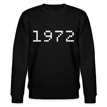 1972 Année de naissance - Sweat bio CHANGER Stanley/Stella Unisexe - noir - Devant - Nik (191cm) & Marisol (170cm)