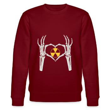 Radiologie Skelett Atom Techniker Student Geschenk - Stanley/Stella Unisex Bio-Sweatshirt CHANGER  - Burgunderrot - Vorne - Nik (191cm) & Marisol (170cm)