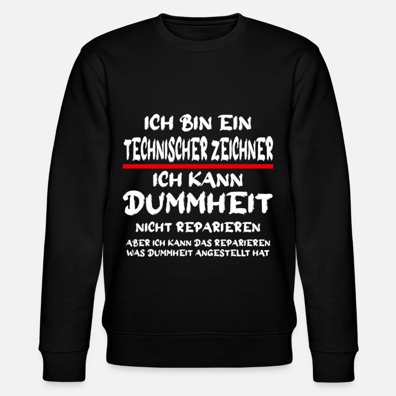 Ich bin ein Technischer Zeichner Handwerker Spruch - Stanley/Stella Unisex Bio-Sweatshirt CHANGER  - Schwarz