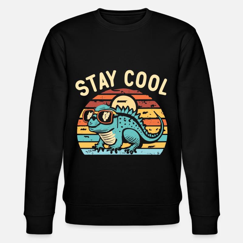 Retro lizard with sunglasses - Stanley/Stella CHANGER Unisex Organic Sweatshirt - black