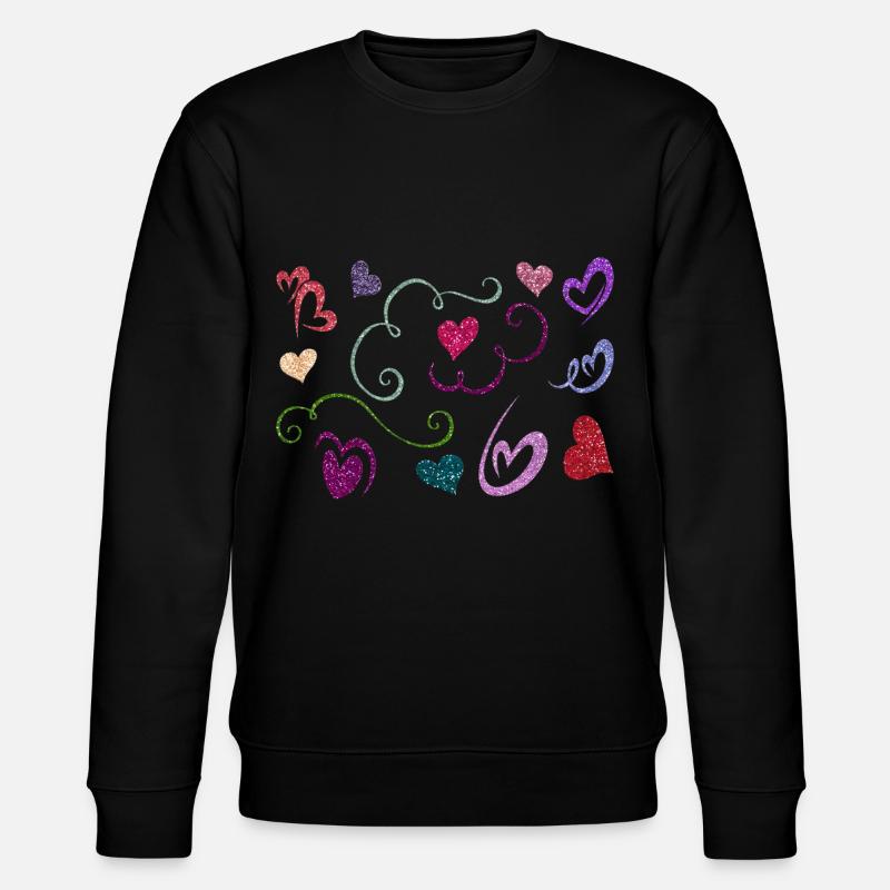 Design de coeur paillettes - Sweat bio CHANGER Stanley/Stella Unisexe - noir