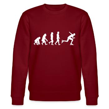 Eisschnelllauf Eisschnelllauf Skater Skate Evolution - Stanley/Stella Unisex Bio-Sweatshirt CHANGER  - Burgunderrot - Vorne - Nik (191cm) & Marisol (170cm)