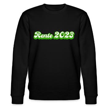 Rente 2023 Rentner Ruhestand Geschenkidee - Stanley/Stella Unisex Bio-Sweatshirt CHANGER  - Schwarz - Vorne - Nik (191cm) & Marisol (170cm)