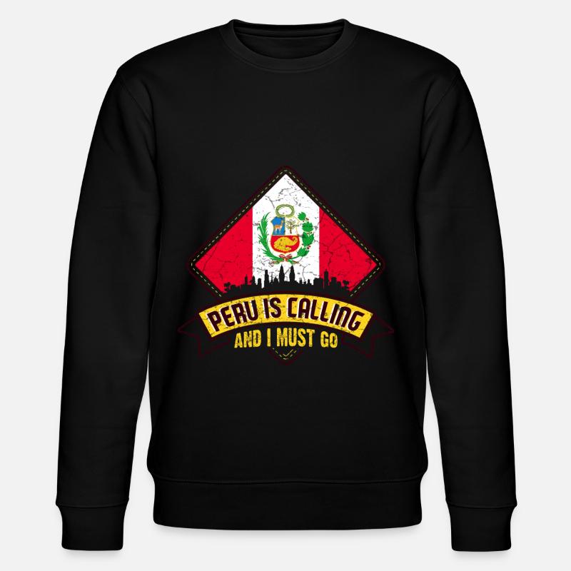 Peru Flag Peruvian - Stanley/Stella CHANGER Unisex Organic Sweatshirt - black