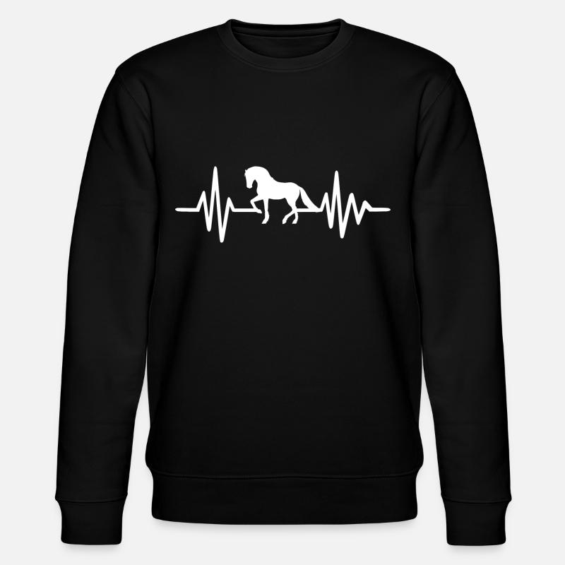 Pferde-Herzfrequenz-Reiten - Stanley/Stella Unisex Bio-Sweatshirt CHANGER - Schwarz