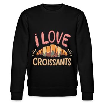 T-shirt Croissant Délicieux - Délicat Français - Sweat bio CHANGER Stanley/Stella Unisexe - noir - Devant - Nik (191cm) & Marisol (170cm)