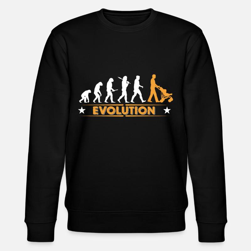 Walking Dad - Evolution - Stanley/Stella Unisex Bio-Sweatshirt CHANGER  - Schwarz