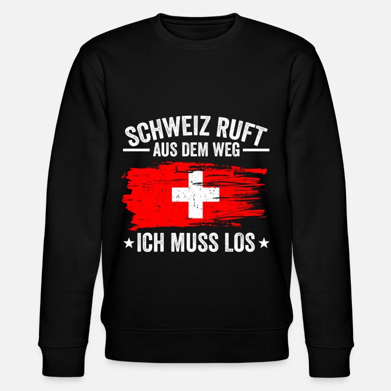 Schweizer Schweiz Geschenk - Stanley/Stella Unisex Bio-Sweatshirt CHANGER  - Schwarz