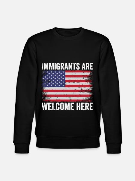Immigrants are welcome Immigration lovers - Stanley/Stella CHANGER Unisex Organic Sweatshirt - black