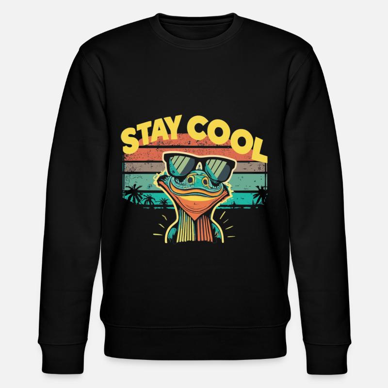 Retro lizard with sunglasses - Stanley/Stella CHANGER Unisex Organic Sweatshirt - black