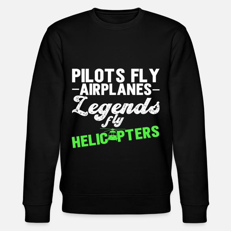 Hélicoptère pilote hélico hélicoptère - Sweat bio CHANGER Stanley/Stella Unisexe - noir