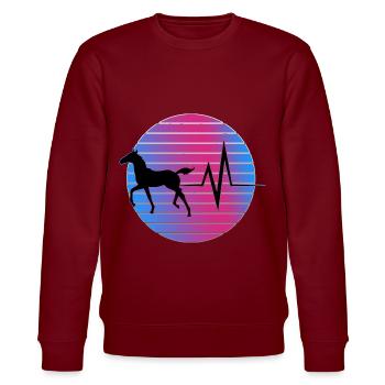 Pferd - EKG - Stanley/Stella Unisex Bio-Sweatshirt CHANGER  - Burgunderrot - Vorne - Nik (191cm) & Marisol (170cm)