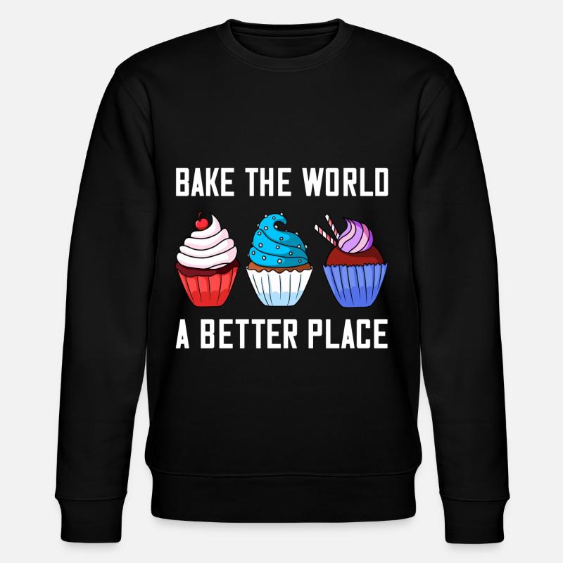 Cupcake Backen Bäckerei Bäcker Kuchen - Stanley/Stella Unisex Bio-Sweatshirt CHANGER  - Schwarz