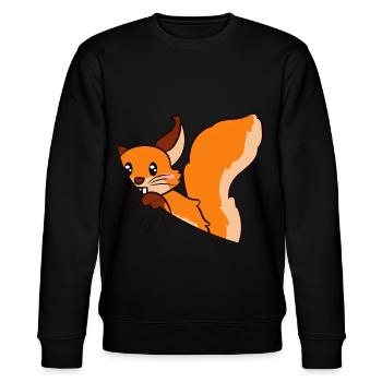 Süßes Eichhörnchen Geschenk Squirrel - Stanley/Stella Unisex Bio-Sweatshirt CHANGER  - Schwarz - Vorne - Nik (191cm) & Marisol (170cm)