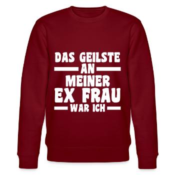 Geschieden Scheidung Scheidungsparty - Stanley/Stella Unisex Bio-Sweatshirt CHANGER  - Burgunderrot - Vorne - Nik (191cm) & Marisol (170cm)