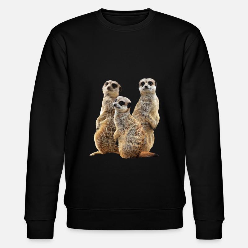 Erdmännchen - Mangusten - Afrika - Stanley/Stella Unisex Bio-Sweatshirt CHANGER - Schwarz