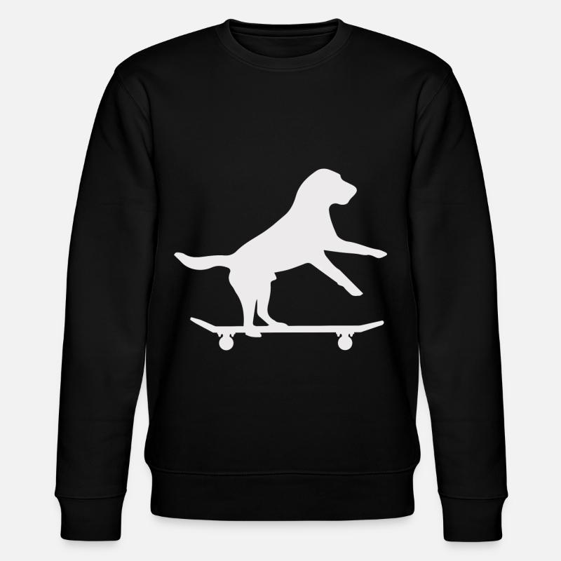 Skateboard Dog - Stanley/Stella CHANGER Unisex Organic Sweatshirt - black