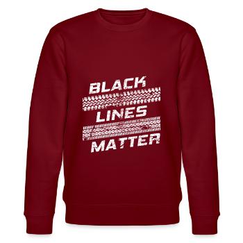 Black Lines Matter I Off Road Tires 4x4 4WD - Stanley/Stella CHANGER Unisex Organic Sweatshirt - burgundy - Front - Nik (191cm) & Marisol (170cm)