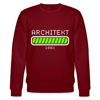 Architekt Loading Ladebalken - Stanley/Stella Unisex Bio-Sweatshirt CHANGER  - Burgunderrot - Vorne - Nik (191cm) & Marisol (170cm)