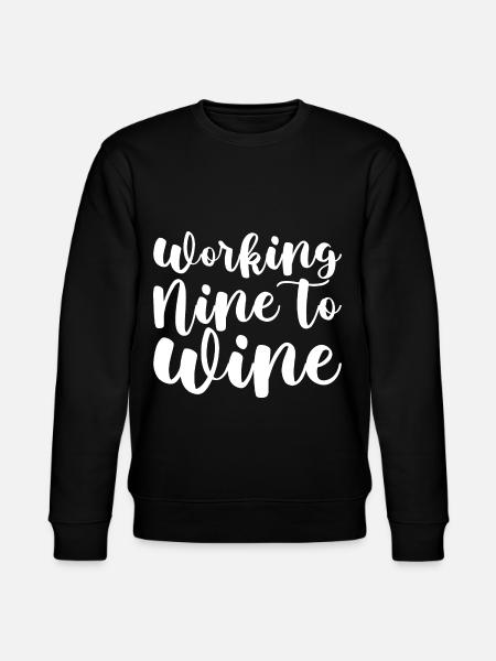Working Nine To Wine - Stanley/Stella CHANGER Unisex Organic Sweatshirt - black