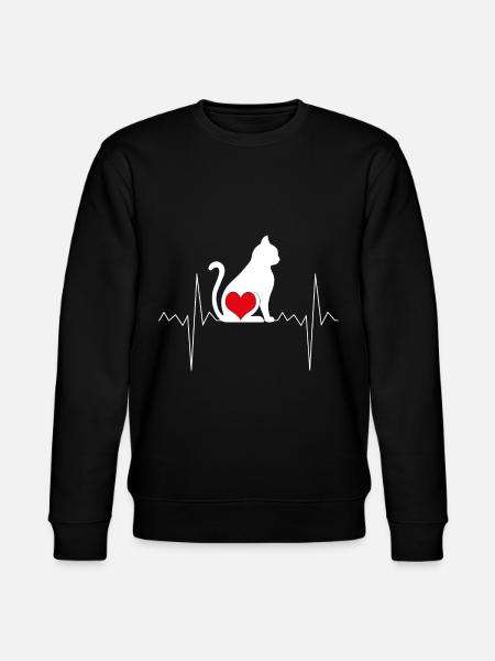 Fréquence cardiaque du chat - Sweat bio CHANGER Stanley/Stella Unisexe - noir